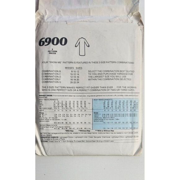 McCall's Show Me Easiest Sewing Pattern #6900 Combination C - Picture 3 of 4